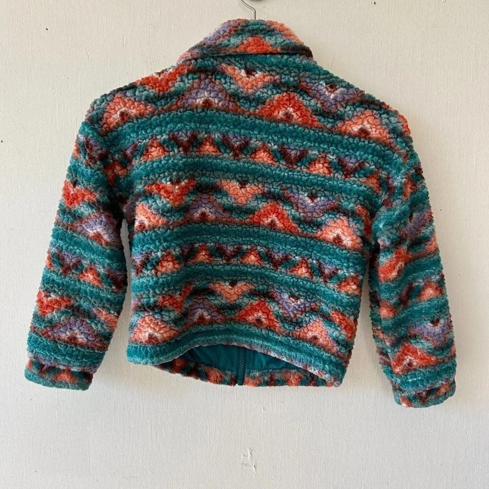 Art Class Fleece Jacket Girls Small‎ 6/6x Teddy Bear Zip Colorful Southwestern